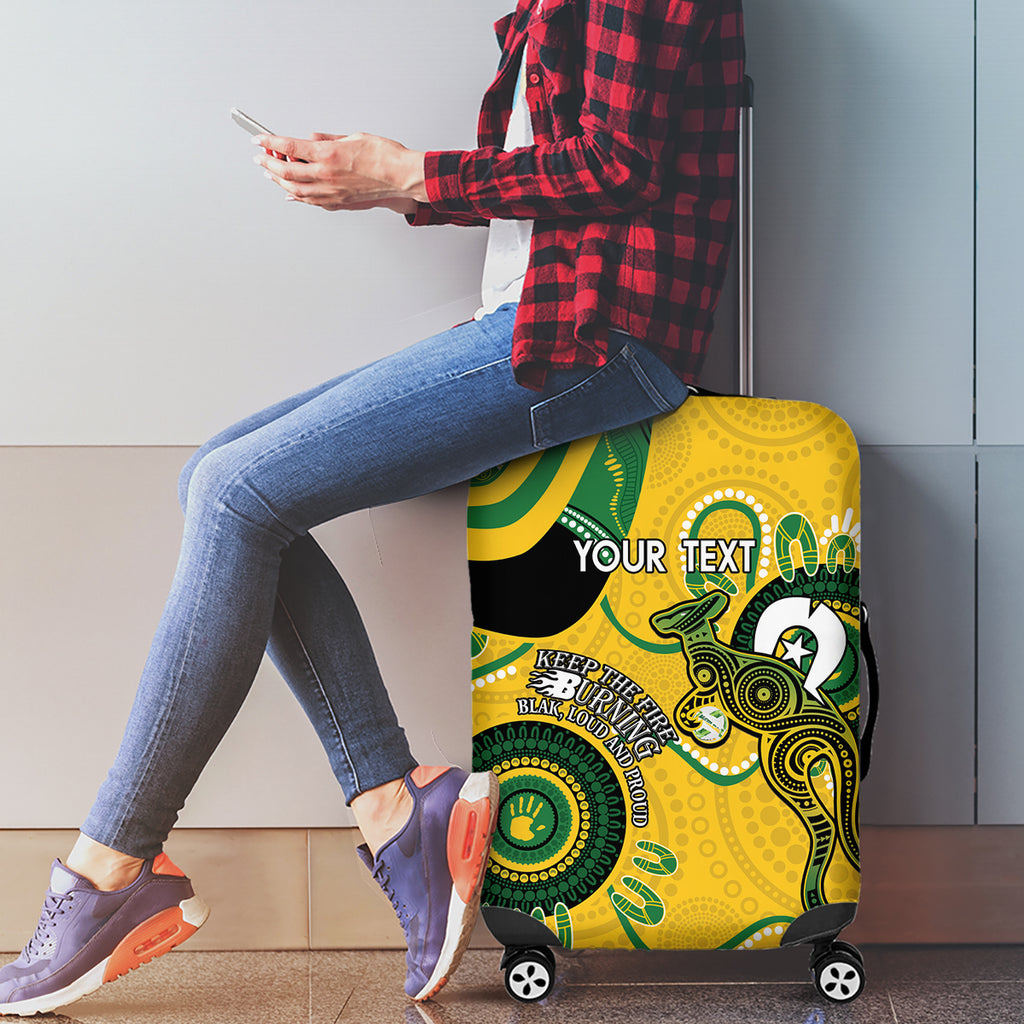 Custom Matildas NAIDOC Week Luggage Cover Australia Kangaroo Keep The Fire Burning - Yellow