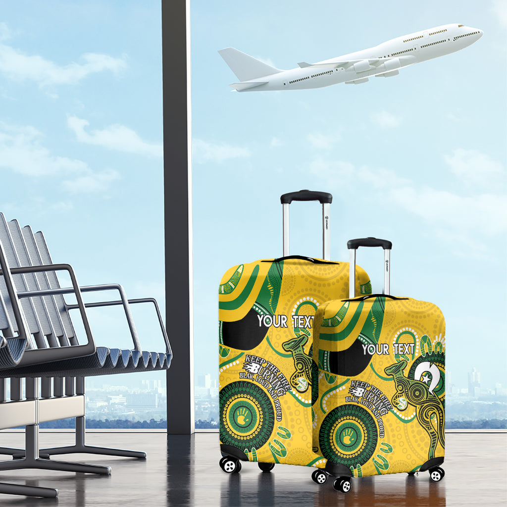 Custom Matildas NAIDOC Week Luggage Cover Australia Kangaroo Keep The Fire Burning - Yellow