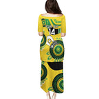Custom Matildas NAIDOC Week Puletasi Australia Kangaroo Keep The Fire Burning - Yellow