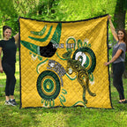 Custom Matildas NAIDOC Week Quilt Australia Kangaroo Keep The Fire Burning - Yellow