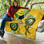 Custom Matildas NAIDOC Week Quilt Australia Kangaroo Keep The Fire Burning - Yellow