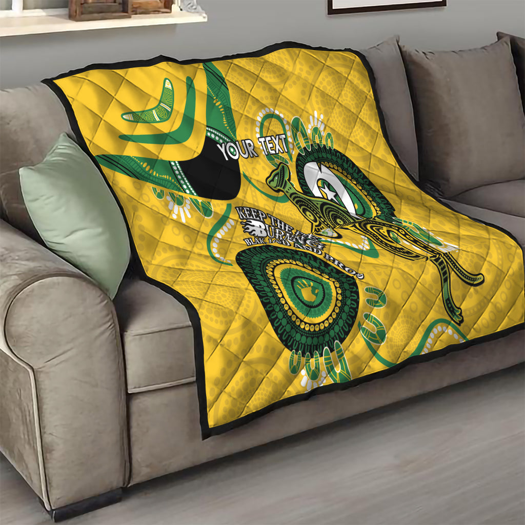 Custom Matildas NAIDOC Week Quilt Australia Kangaroo Keep The Fire Burning - Yellow