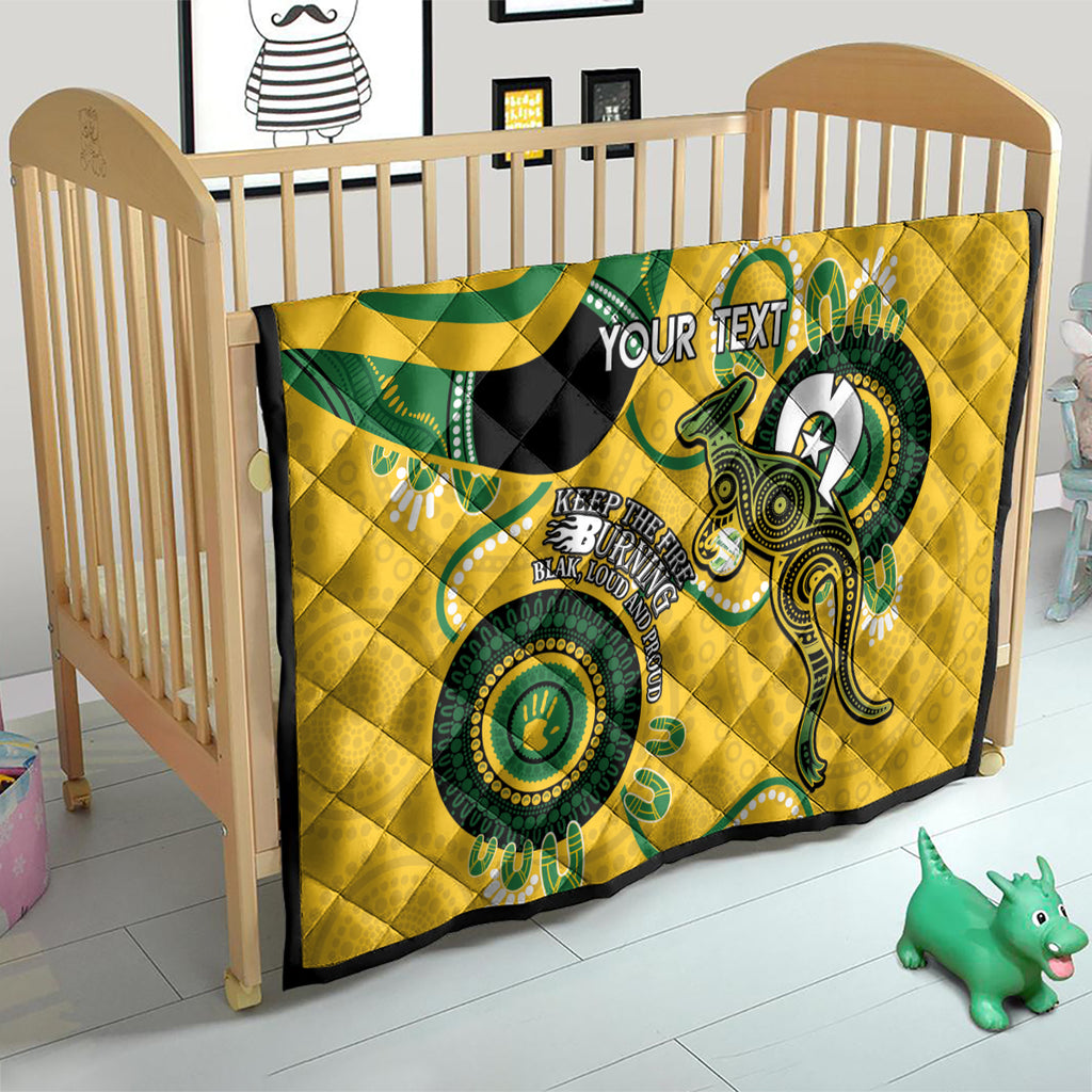 Custom Matildas NAIDOC Week Quilt Australia Kangaroo Keep The Fire Burning - Yellow