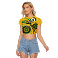 Custom Matildas NAIDOC Week Raglan Cropped T Shirt Australia Kangaroo Keep The Fire Burning - Yellow