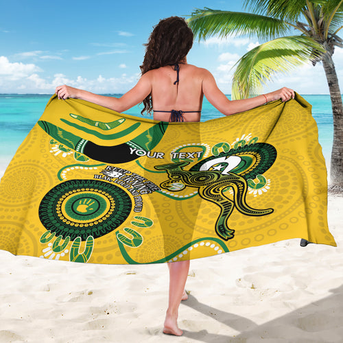 Custom Matildas NAIDOC Week Sarong Australia Kangaroo Keep The Fire Burning - Yellow