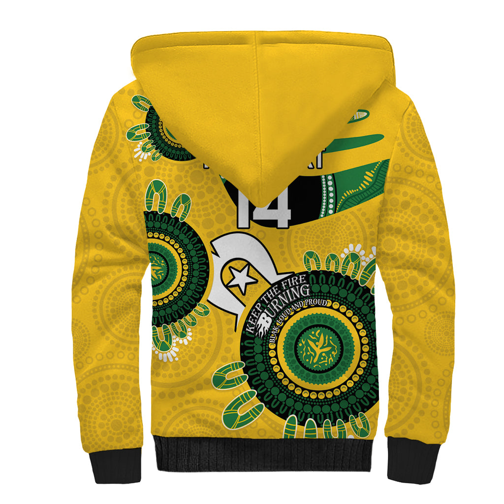 Custom Matildas NAIDOC Week Sherpa Hoodie Australia Kangaroo Keep The Fire Burning - Yellow