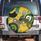 Custom Matildas NAIDOC Week Spare Tire Cover Australia Kangaroo Keep The Fire Burning - Yellow