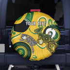 Custom Matildas NAIDOC Week Spare Tire Cover Australia Kangaroo Keep The Fire Burning - Yellow