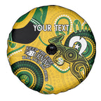 Custom Matildas NAIDOC Week Spare Tire Cover Australia Kangaroo Keep The Fire Burning - Yellow