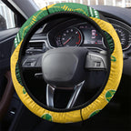 Matildas NAIDOC Week Steering Wheel Cover Australia Kangaroo Keep The Fire Burning - Yellow
