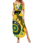 Custom Matildas NAIDOC Week Summer Maxi Dress Australia Kangaroo Keep The Fire Burning - Yellow