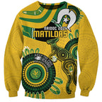 Custom Matildas NAIDOC Week Sweatshirt Australia Kangaroo Keep The Fire Burning - Yellow