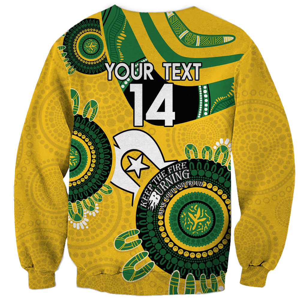 Custom Matildas NAIDOC Week Sweatshirt Australia Kangaroo Keep The Fire Burning - Yellow