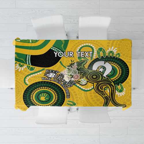 Custom Matildas NAIDOC Week Tablecloth Australia Kangaroo Keep The Fire Burning - Yellow