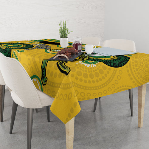 Custom Matildas NAIDOC Week Tablecloth Australia Kangaroo Keep The Fire Burning - Yellow