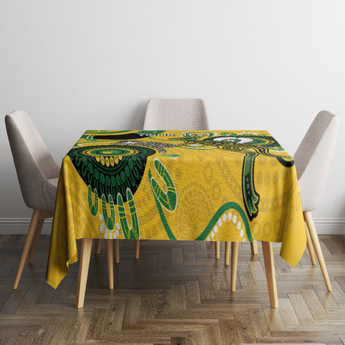 Custom Matildas NAIDOC Week Tablecloth Australia Kangaroo Keep The Fire Burning - Yellow