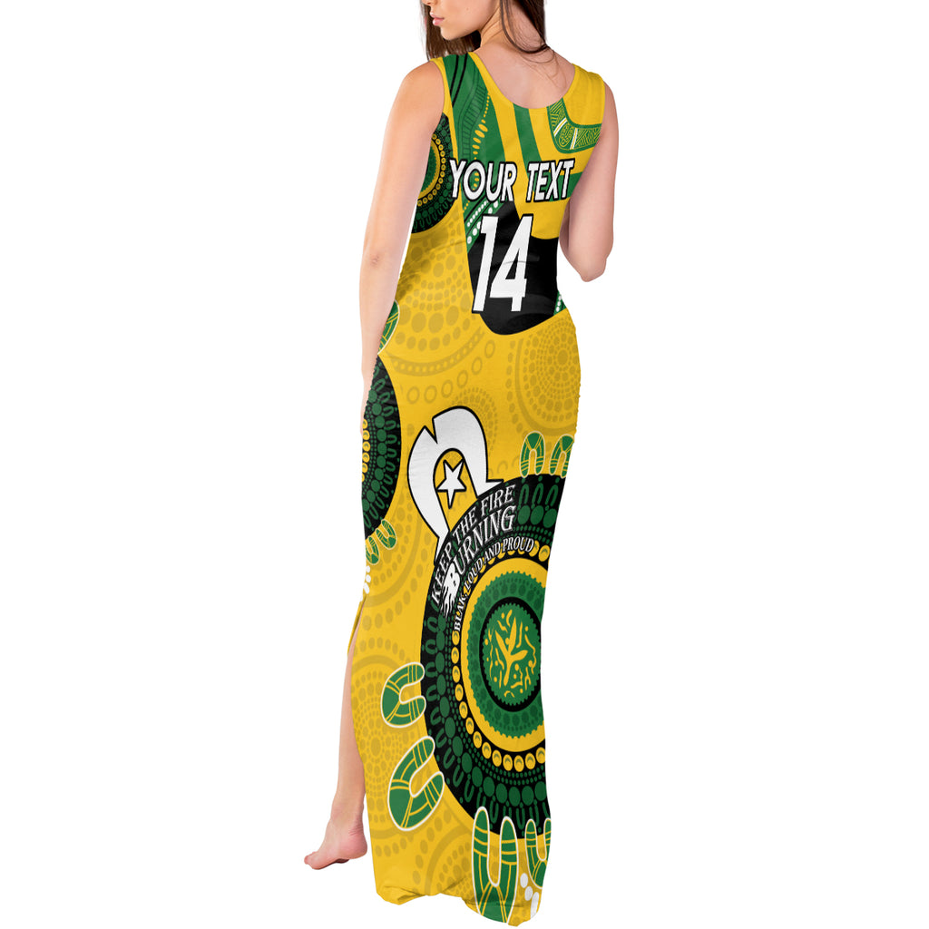 Custom Matildas NAIDOC Week Tank Maxi Dress Australia Kangaroo Keep The Fire Burning - Yellow