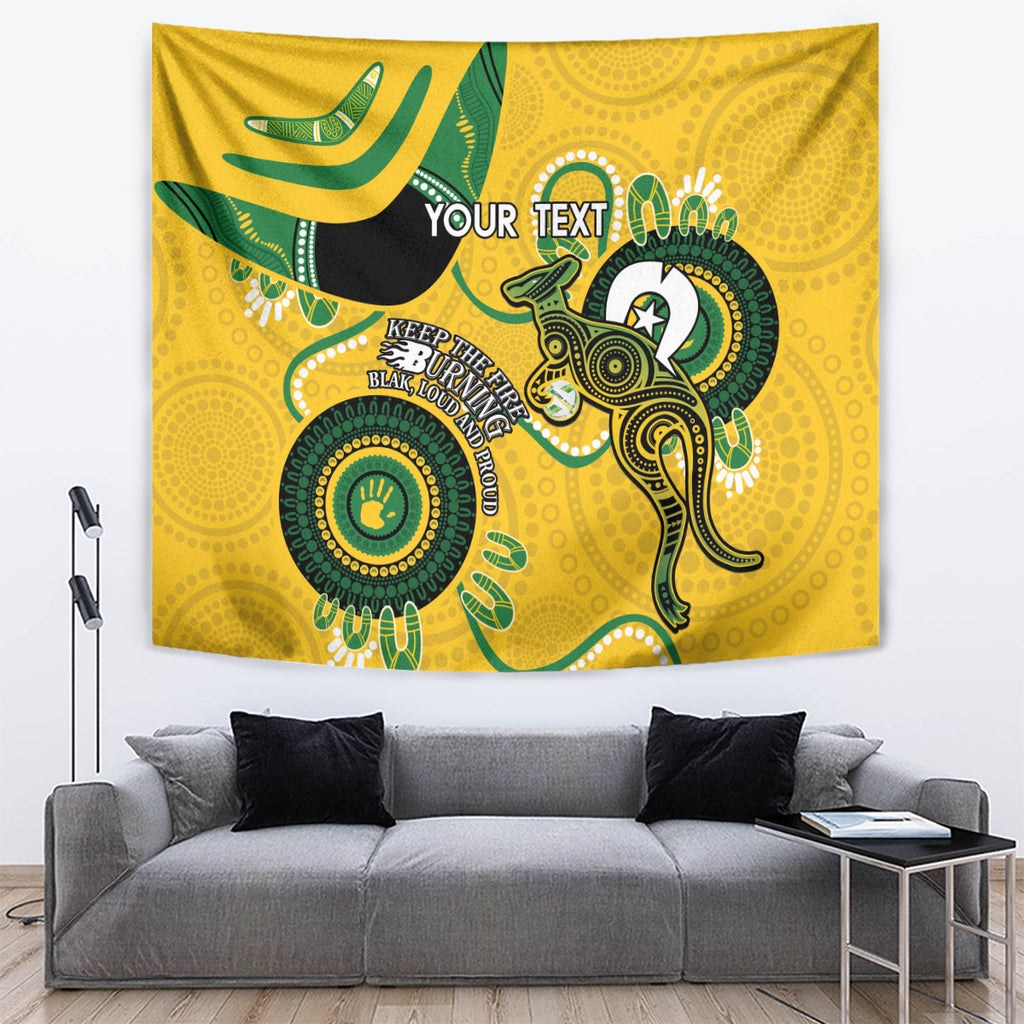 Custom Matildas NAIDOC Week Tapestry Australia Kangaroo Keep The Fire Burning - Yellow
