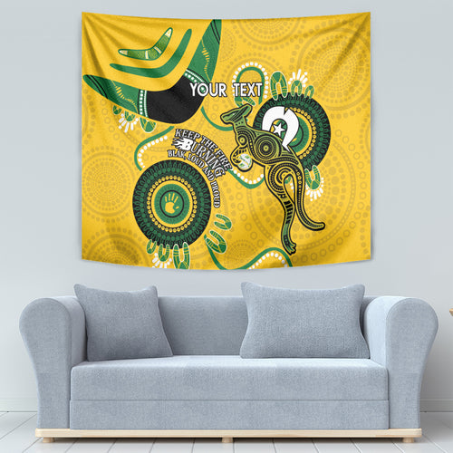 Custom Matildas NAIDOC Week Tapestry Australia Kangaroo Keep The Fire Burning - Yellow