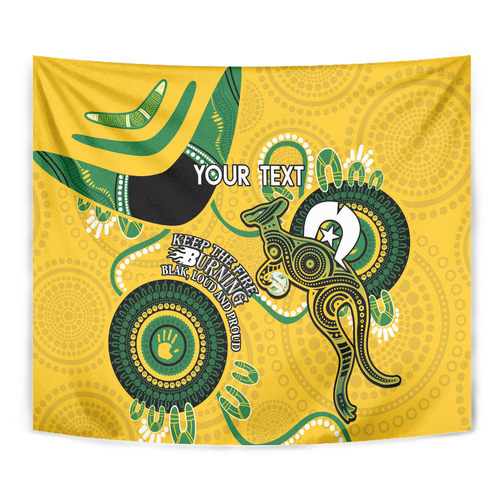 Custom Matildas NAIDOC Week Tapestry Australia Kangaroo Keep The Fire Burning - Yellow