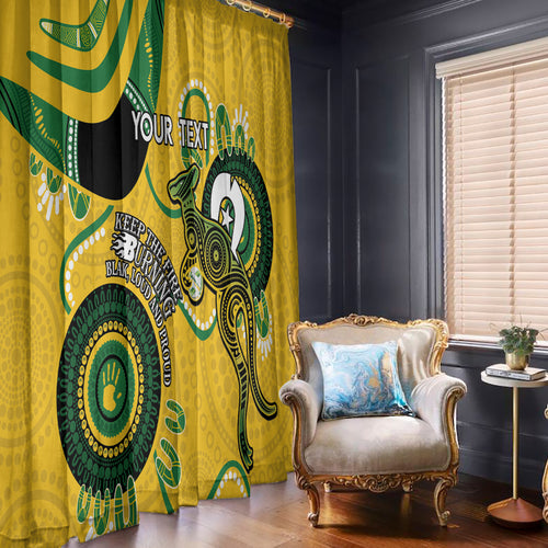 Custom Matildas NAIDOC Week Window Curtain Australia Kangaroo Keep The Fire Burning - Yellow