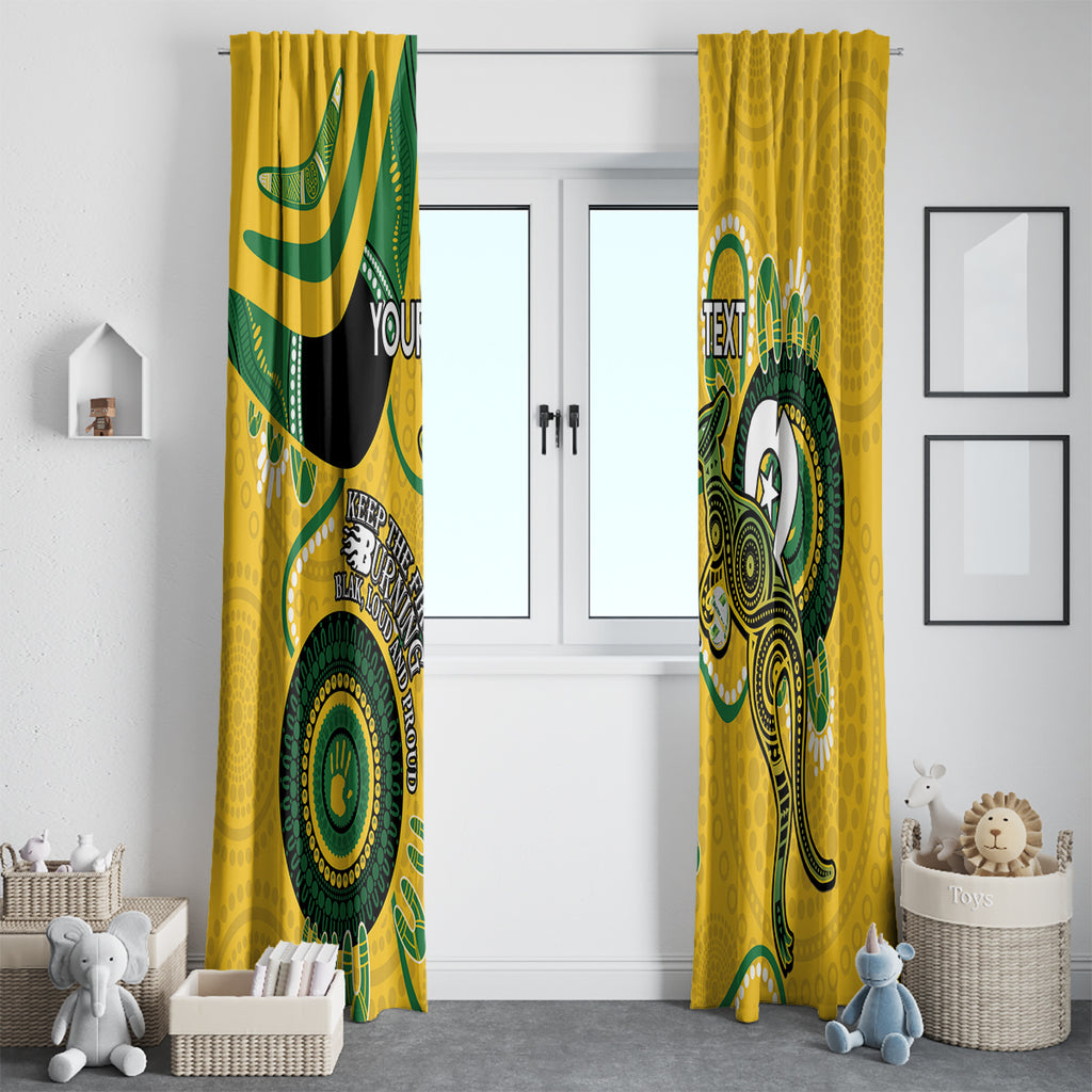Custom Matildas NAIDOC Week Window Curtain Australia Kangaroo Keep The Fire Burning - Yellow
