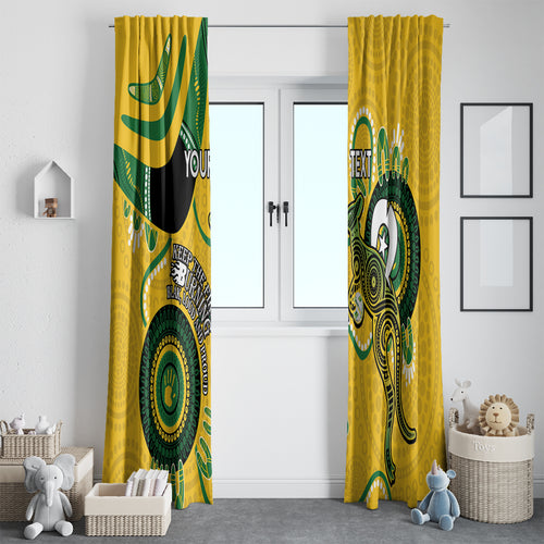 Custom Matildas NAIDOC Week Window Curtain Australia Kangaroo Keep The Fire Burning - Yellow