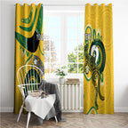 Custom Matildas NAIDOC Week Window Curtain Australia Kangaroo Keep The Fire Burning - Yellow