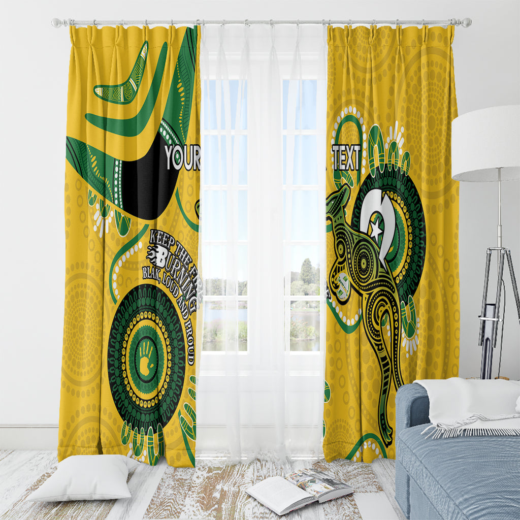 Custom Matildas NAIDOC Week Window Curtain Australia Kangaroo Keep The Fire Burning - Yellow