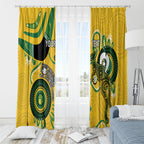 Custom Matildas NAIDOC Week Window Curtain Australia Kangaroo Keep The Fire Burning - Yellow