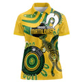 Custom Matildas NAIDOC Week Women Polo Shirt Australia Kangaroo Keep The Fire Burning - Yellow