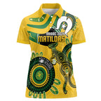 Custom Matildas NAIDOC Week Women Polo Shirt Australia Kangaroo Keep The Fire Burning - Yellow