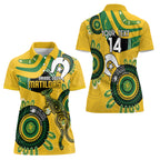 Custom Matildas NAIDOC Week Women Polo Shirt Australia Kangaroo Keep The Fire Burning - Yellow