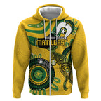 Custom Matildas NAIDOC Week Zip Hoodie Australia Kangaroo Keep The Fire Burning - Yellow