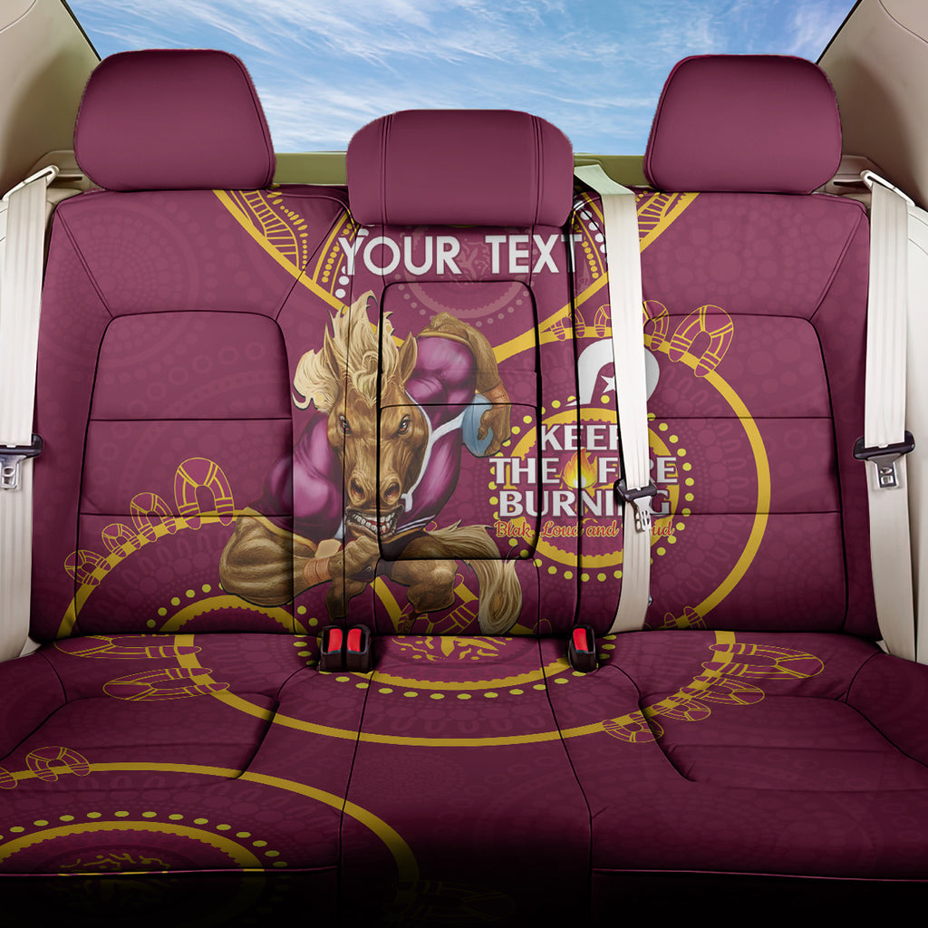 Custom NRL Broncos NAIDOC Week Back Car Seat Cover Keep The Fire Burning Indigenous Art