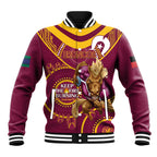 Custom NRL Broncos NAIDOC Week Baseball Jacket Keep The Fire Burning Indigenous Art