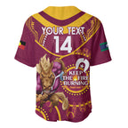Custom NRL Broncos NAIDOC Week Baseball Jersey Keep The Fire Burning Indigenous Art