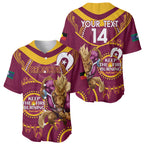 Custom NRL Broncos NAIDOC Week Baseball Jersey Keep The Fire Burning Indigenous Art