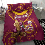 Custom NRL Broncos NAIDOC Week Bedding Set Keep The Fire Burning Indigenous Art