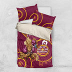 Custom NRL Broncos NAIDOC Week Bedding Set Keep The Fire Burning Indigenous Art