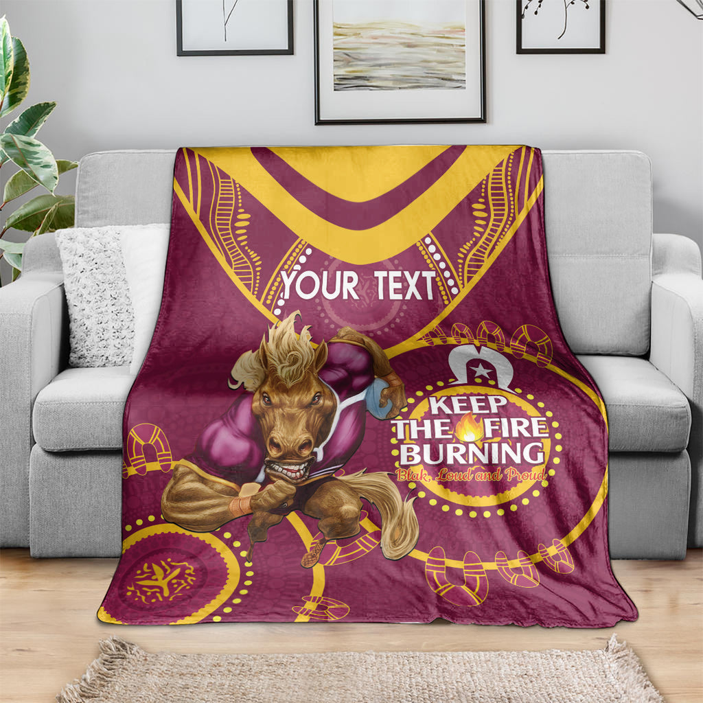 Custom NRL Broncos NAIDOC Week Blanket Keep The Fire Burning Indigenous Art