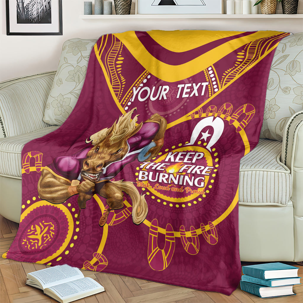 Custom NRL Broncos NAIDOC Week Blanket Keep The Fire Burning Indigenous Art