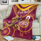 Custom NRL Broncos NAIDOC Week Blanket Keep The Fire Burning Indigenous Art