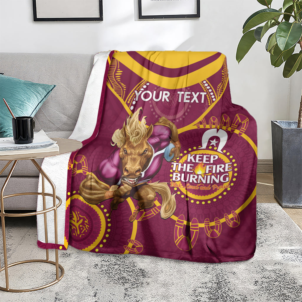 Custom NRL Broncos NAIDOC Week Blanket Keep The Fire Burning Indigenous Art