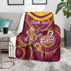 Custom NRL Broncos NAIDOC Week Blanket Keep The Fire Burning Indigenous Art