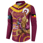 Custom NRL Broncos NAIDOC Week Button Sweatshirt Keep The Fire Burning Indigenous Art