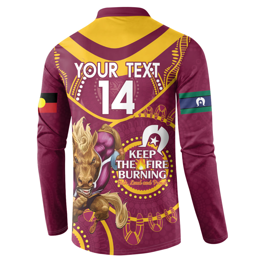 Custom NRL Broncos NAIDOC Week Button Sweatshirt Keep The Fire Burning Indigenous Art