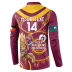 Custom NRL Broncos NAIDOC Week Button Sweatshirt Keep The Fire Burning Indigenous Art