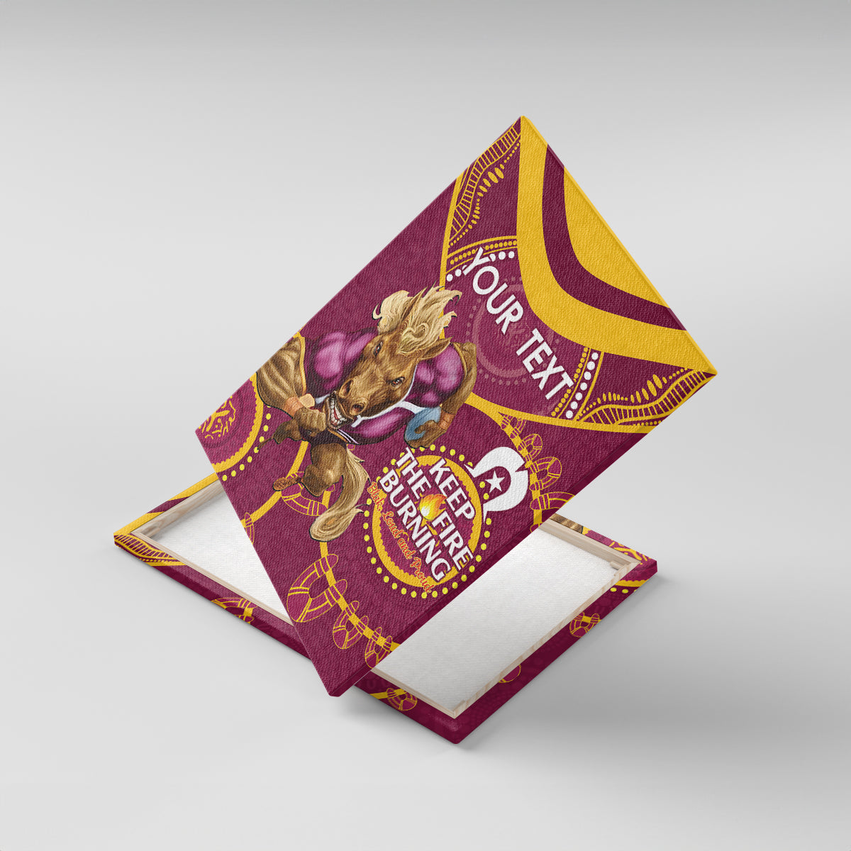 Custom NRL Broncos NAIDOC Week Canvas Wall Art Keep The Fire Burning Indigenous Art