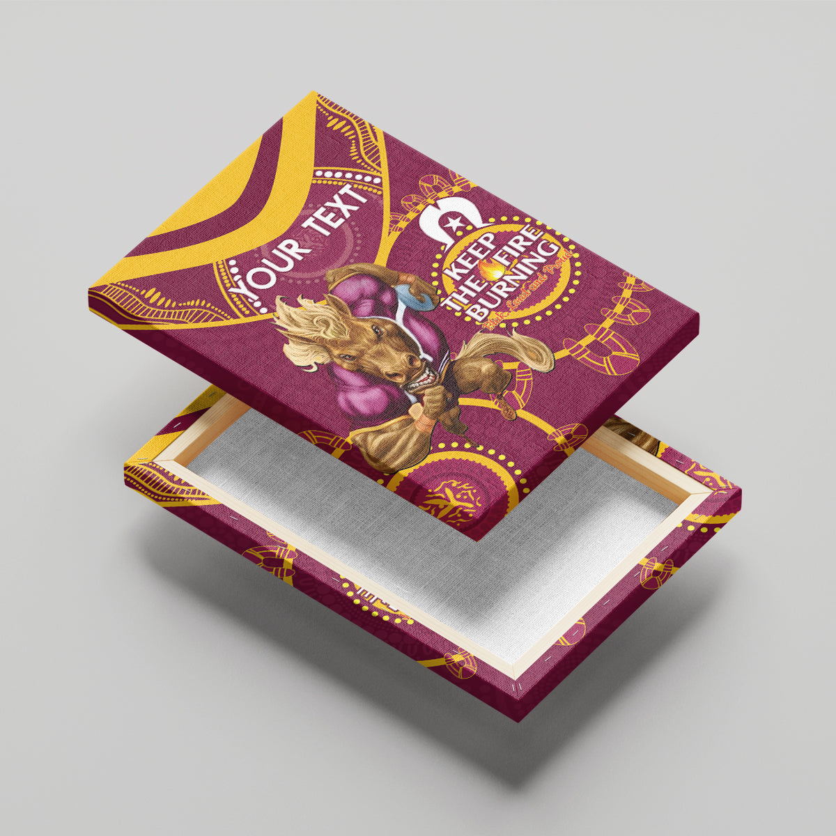 Custom NRL Broncos NAIDOC Week Canvas Wall Art Keep The Fire Burning Indigenous Art